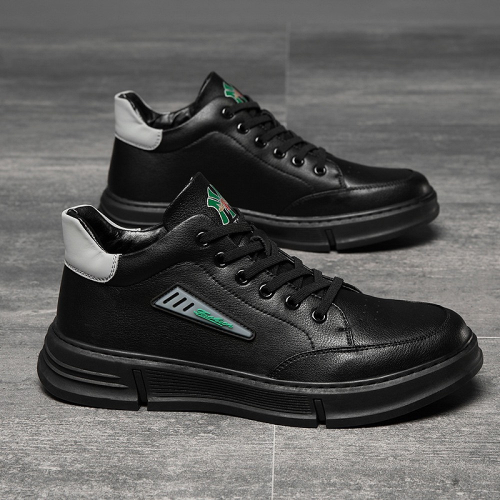 Men's Leather Sneakers Autumn And Winter Casual Fashion Shoes